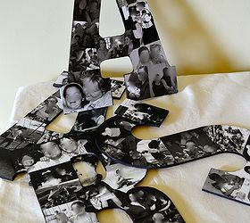 diy photo collage letters wall decor, crafts, home decor, Letters filled with family photos make a great keepsake