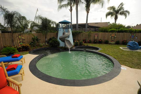my yard goes disney farrell, outdoor living, pool designs, The Farrell s new Mickey shaped pool