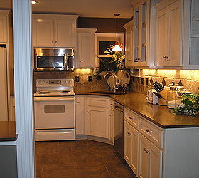 small kitchen remodel makes gives more function, home improvement, kitchen design, This is what lights can do