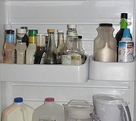 how to organize your fridge, organizing, Our fridge is designed to hold the milk jugs in the fridge door I have heard before that this is not always recommended due to more frequent temperature changes but we have not had any problems