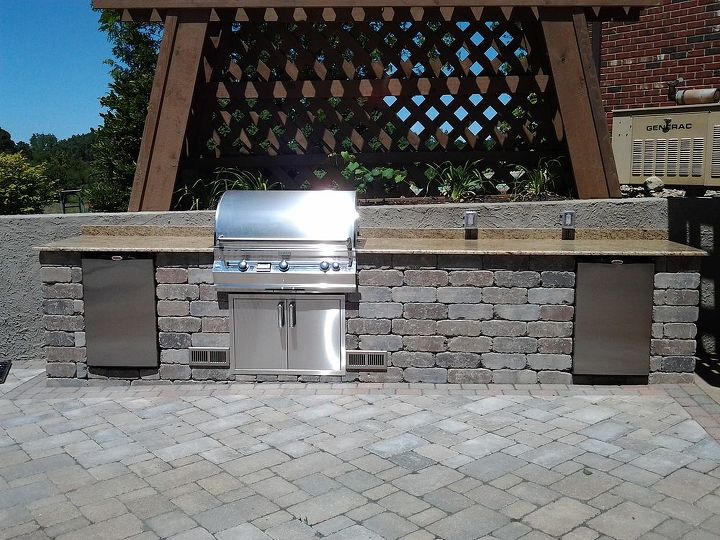 cedar lake outdoor kitchen, kitchen design, outdoor living, patio, Photo of finished project
