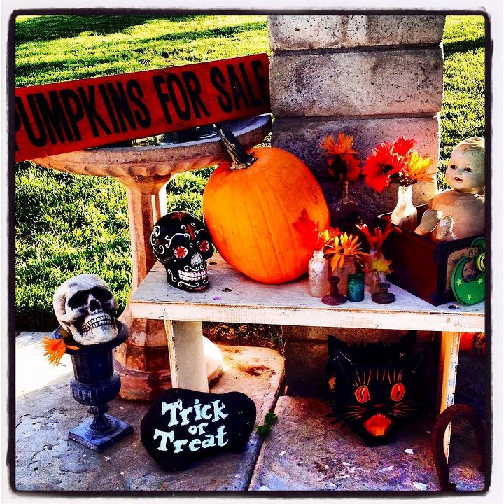 my halloween porch vignette with my 1 00 doll, halloween decorations, seasonal holiday d cor