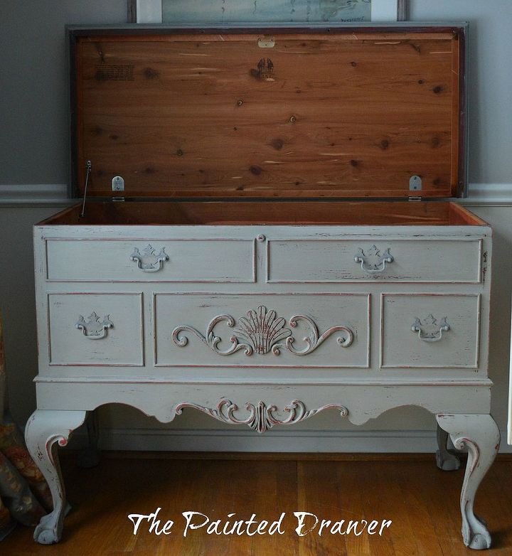a refinished french cedar chest, painted furniture, woodworking projects