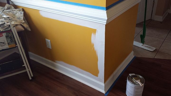 diy board and batten, diy, how to, paint colors, wall decor, woodworking projects, Primer walls and existing trim details at