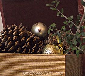 christmas in the living room, christmas decorations, living room ideas, seasonal holiday decor, another simple vignette with a sprig of holly from outside