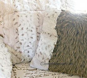 3 no sew projects with 1 faux fur throw, seasonal holiday d cor, wreaths, Throw pillows made with Faux Fur