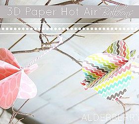 3d paper hot air balloons, crafts