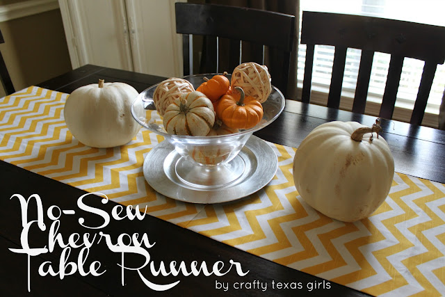 diy chevron table runner, living room ideas, seasonal holiday decor, Chevron Fall Table Runner