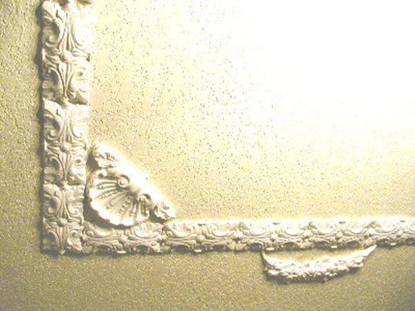 easy diy ornamental plaster ceilings, home decor, lighting, I like adding other ornamental mold designs such as shells and arches to corners and outside edges to add more dimension and glamour to my ceiling frames