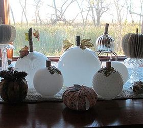glassy classy pumpkin globes, crafts, repurposing upcycling, seasonal holiday decor, Your new harvest centerpiece right With the simplest of materials