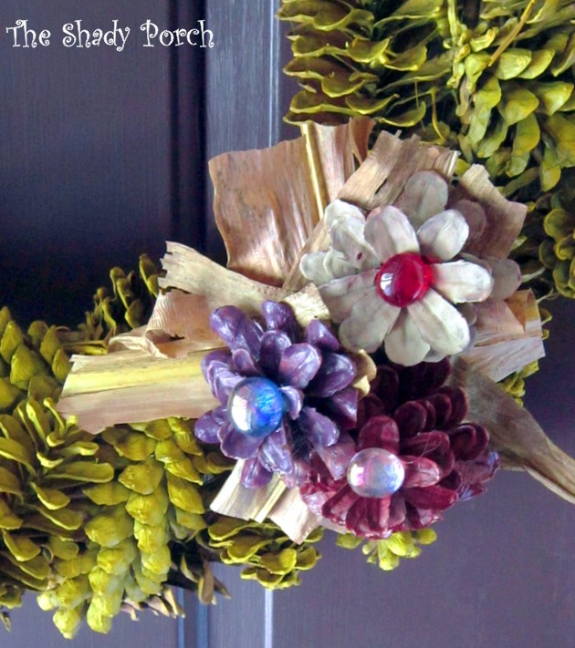 fall pine cone wreath, crafts, seasonal holiday decor, wreaths