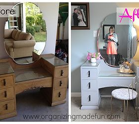 updated vintage vanity or dressing table, painted furniture