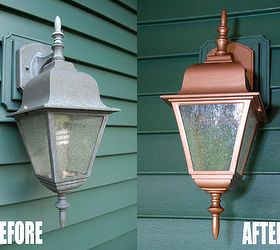 easy thrifty exterior light makeover, lighting, outdoor living, Here s a before and after shot of my light