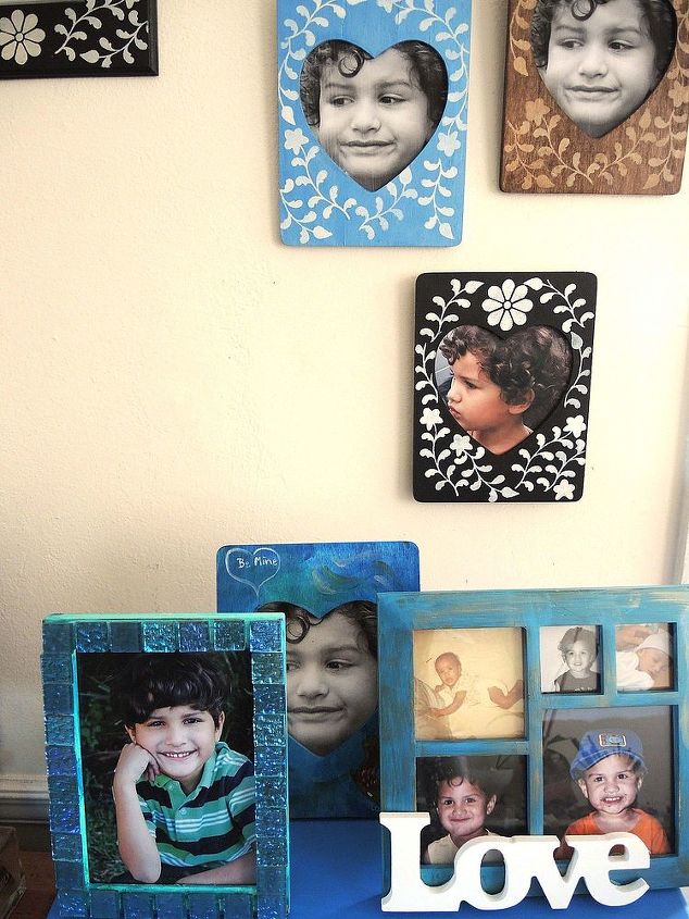 stenciled picture frames, crafts