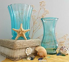 faux beach glass vases, home decor, repurposing upcycling
