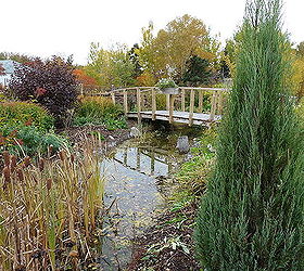 garden bridge my wooden japanese arched pond bridge building idea, landscape, outdoor living, ponds water features, My arch bridge Fall landscape Building Instructions