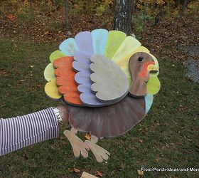 bright cheery painted wood thanksgiving turkey, halloween decorations, seasonal holiday d cor, thanksgiving decorations, Painted turkey with a little brown paint brushed on here and there for a vintage look
