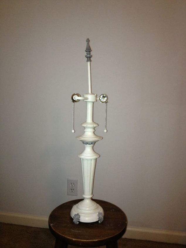painted brass lamp, lighting, painting, After painted with CeCe Caldwell s Paint