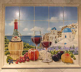 i wanted to share some pictures of a custom mural installation my husband john and, appliances, kitchen backsplash, kitchen design, tiling, Close up of mural with dome liner border