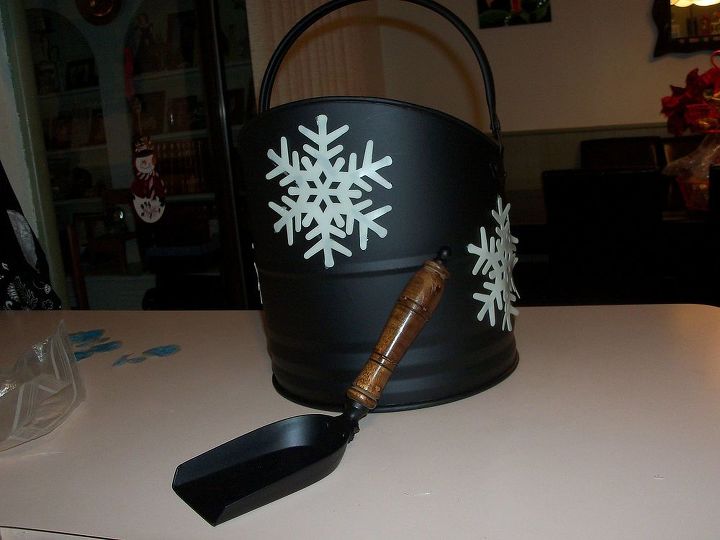 diy salt bucket let it snow, crafts, repurposing upcycling