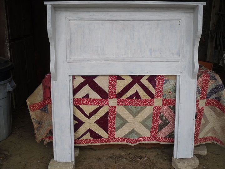 100 year old mantel becomes queen headboard, diy, repurposing upcycling, woodworking projects, didn t want to lose the layers of texture and colors so did a whitewash finish