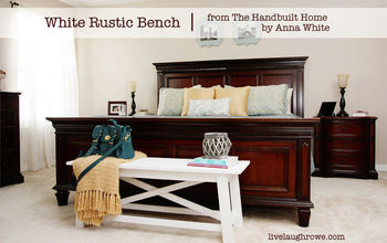 White Rustic Wood Bench