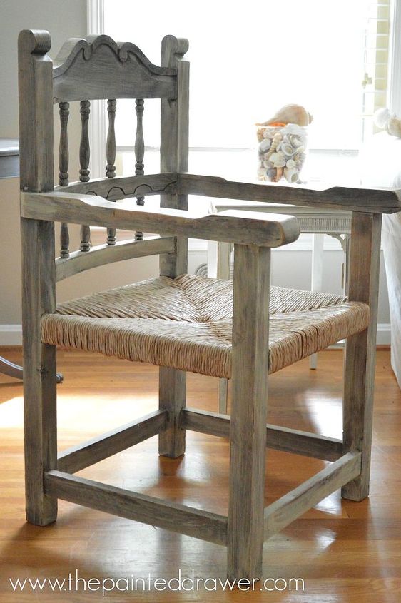 a whitewashed farmhouse chair, chalk paint, painted furniture, rustic furniture