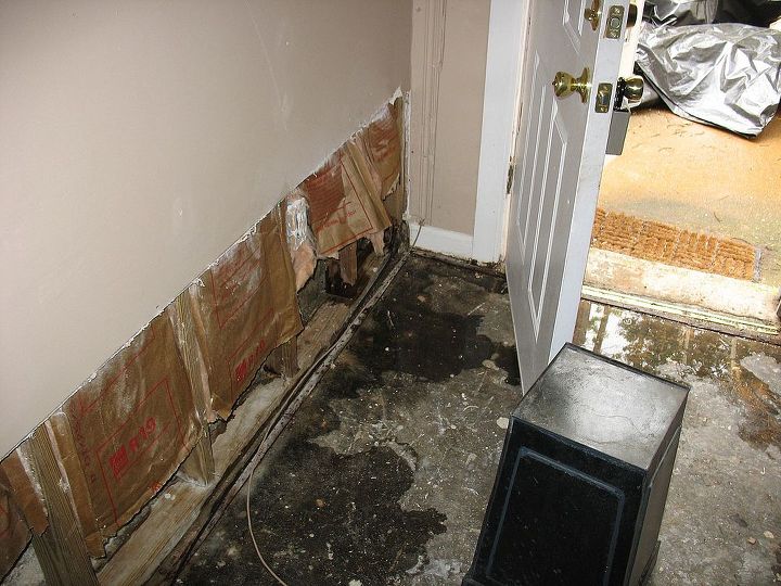 water damage repair, flooring, home maintenance repairs, Another photo showing the horrible water damage done home