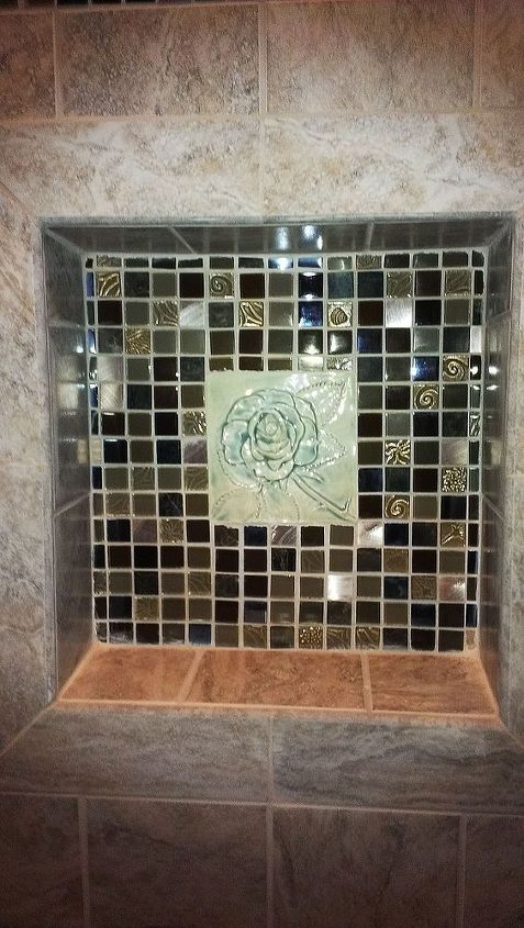 shower remodel with personalization, bathroom ideas, home improvement, home maintenance repairs, special place for new tile