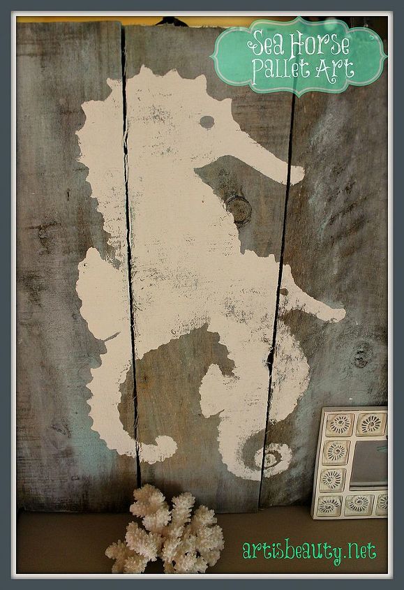 head on over and see how i used some free pallets to make some sea horse pallet art, crafts, pallet, repurposing upcycling