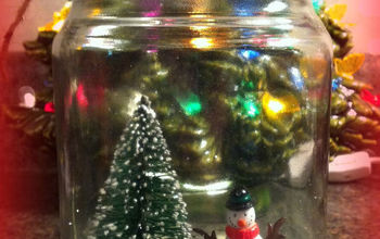 Waterless Snow Globe From an Empty Candle Jar