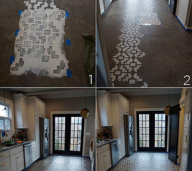 stencil your floor with our shipibo stencil, flooring, painting, In process photos of stenciling a Shipibo floor
