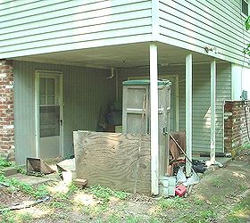 i just started a quick remodel job turning a covered patio into a screened room it, home improvement, outdoor living, patio, Lordy what a mess