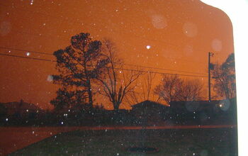 the sky went from orange to red and was hailing in the orange and ouring rain in the red one