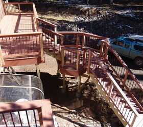1400 sq foot composite deck with stairs, decks, Stairs from above