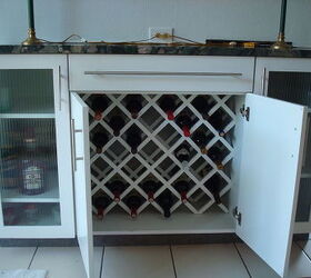 kitchen overhaul, home improvement, kitchen design, Wine rack ready for guests