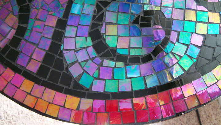 this is my first mosaic tile project being influenced and inspired by my mexican, crafts, Close up