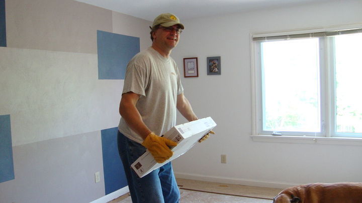 cork flooring my husband with the help of a pro crew installed cork flooring this, flooring, hardwood floors, tile flooring, tiling, My husband Chief schlepper Boxes are quite heavy