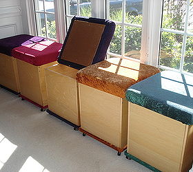 functional storage bins, painted furniture, storage ideas, useful and practical