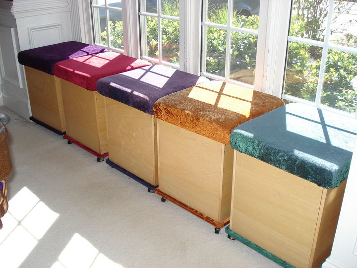 functional storage bins, painted furniture, storage ideas, fits perfectly