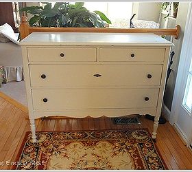 thrifted latex painted vintage dresser gets a new suit, painted furniture, before ASCP latex paint peeling off the top I removed the top coat and the drawer front paint Annie s paint will adhere to old latex but will not restick old latex that is peeling so off it came