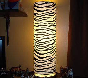 erins room makeover she s 10 and has always loved animals, bedroom ideas, home decor, Zebra print barrell lamp