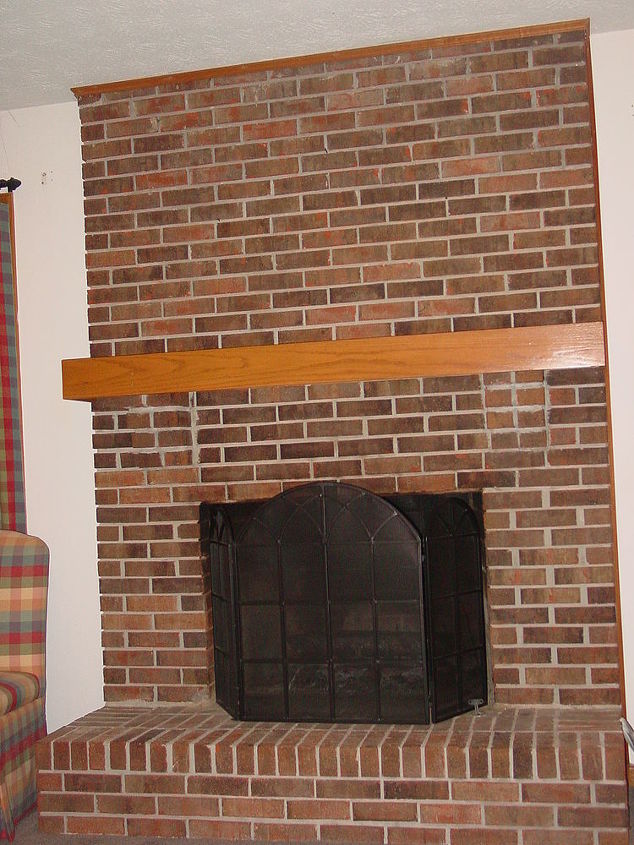 painting your brick fireplace, painting, Most of the Stuff Stripped Away and Ready to be Renewed