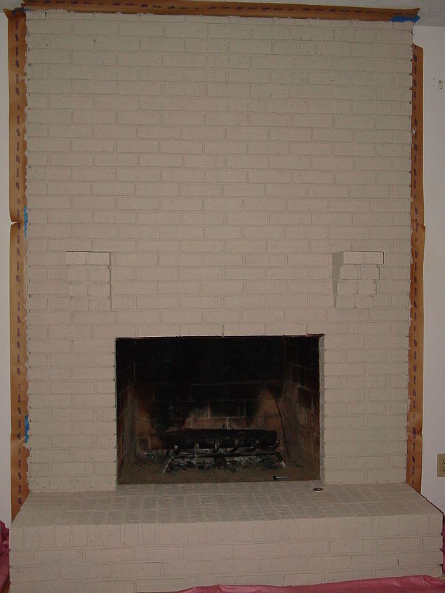 painting your brick fireplace, painting, Now the Base Coat Has Been Applied
