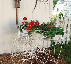q how would you go about restoring the finish on this old metal flower cart paint, flowers, gardening, painted furniture, My vintage flower cart