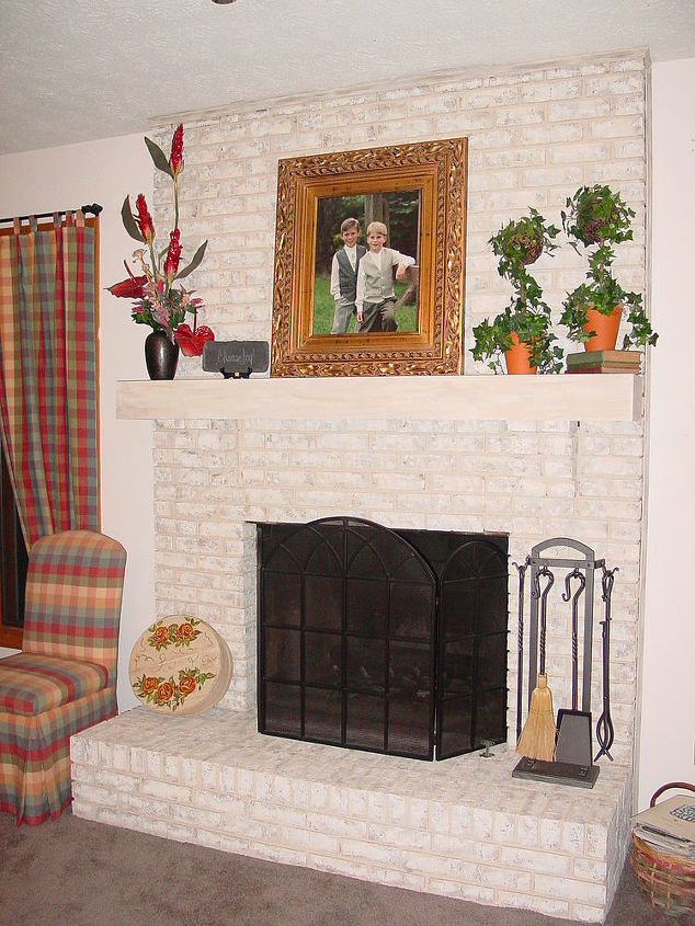 painting your brick fireplace, painting, A Totally New Look Once Completed