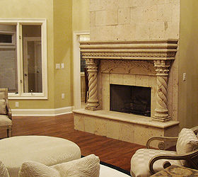 pastor craig oliver s house remodel we designed created and installed this, concrete masonry, Natural Stone Carved Mantel