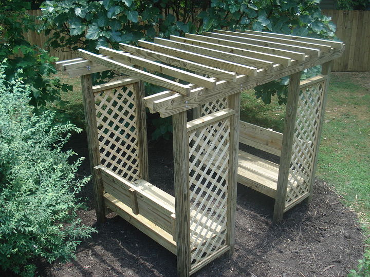 double arbor bench, decks, outdoor living, Double Arbor Bench