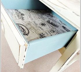 the power of annie sloan chalk paint no priming sanding or prep opened the can and, chalk paint, painted furniture, nice pop of blue in lined drawer very sweet