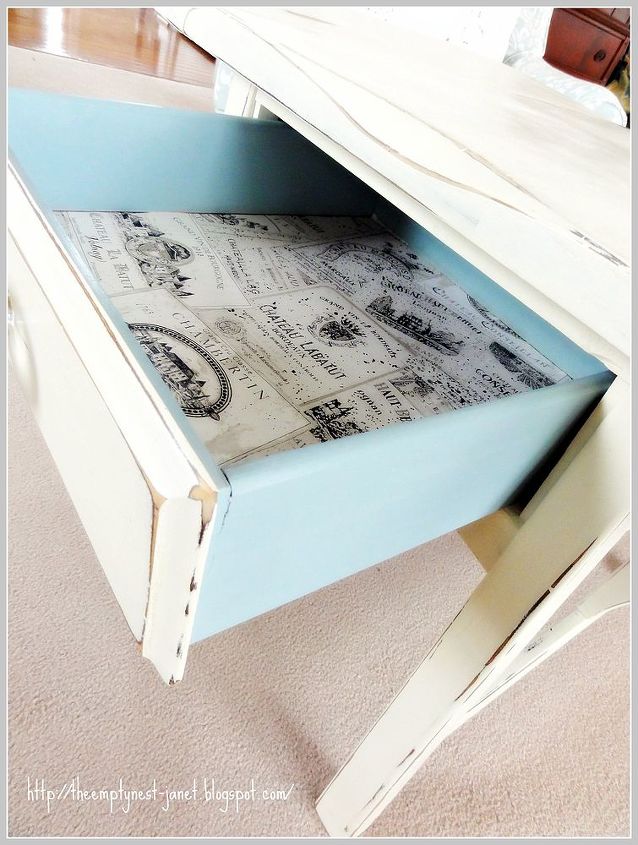 the power of annie sloan chalk paint no priming sanding or prep opened the can and, chalk paint, painted furniture, nice pop of blue in lined drawer very sweet